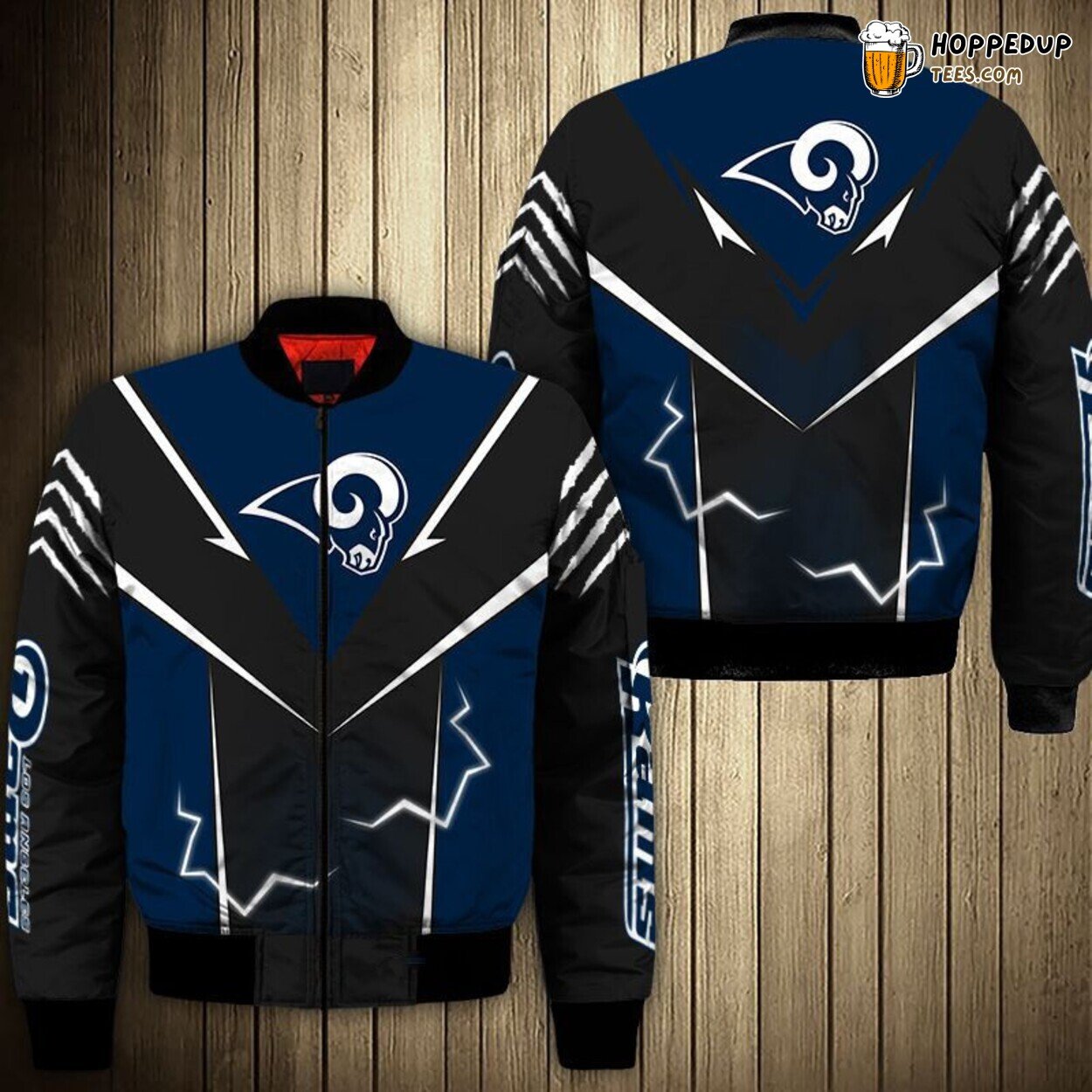 Los Angeles Rams Men’s Bomber Jacket Lightning Graphic Gift