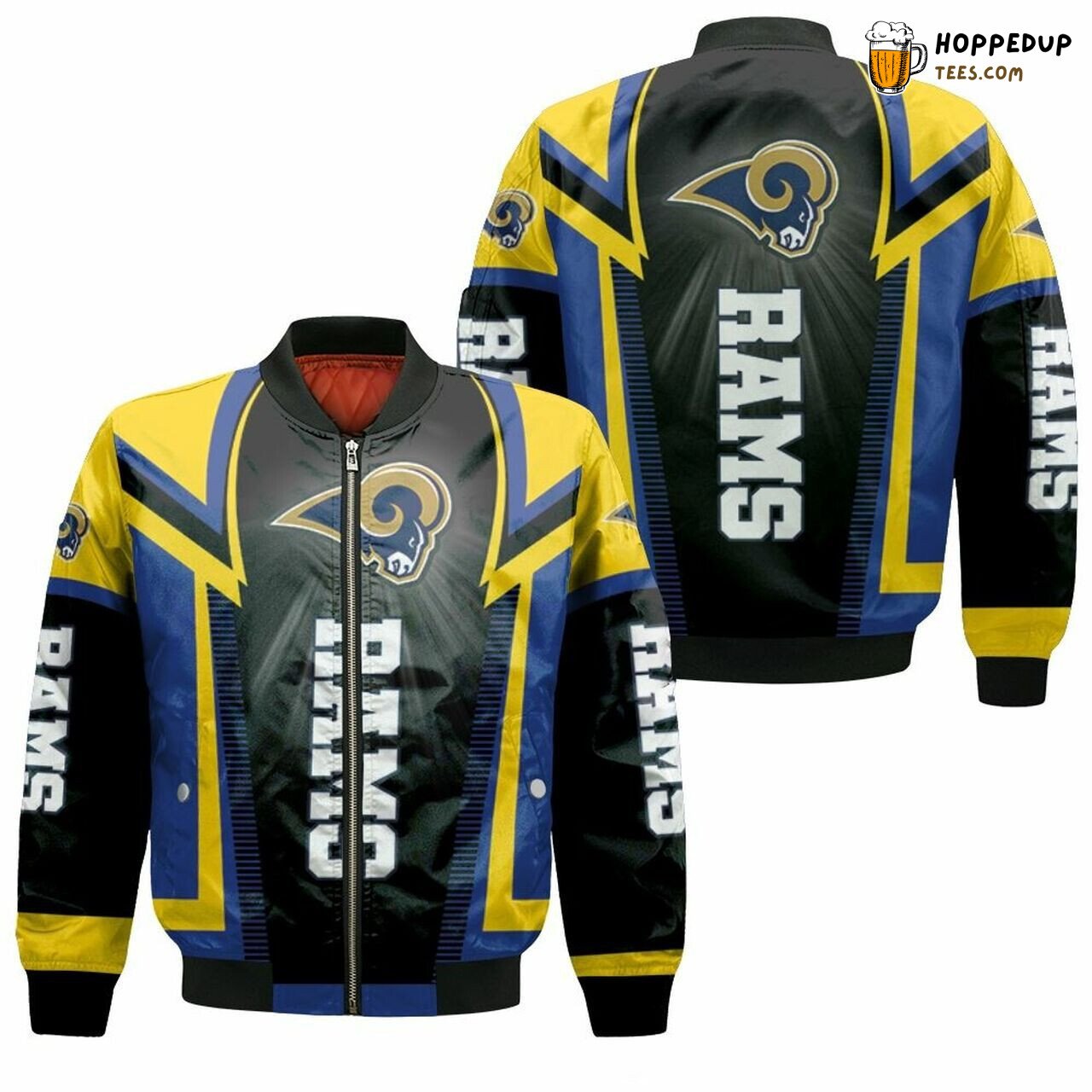 Los Angeles Rams NFL Black Blue Inspired Bomber Jacket Style
