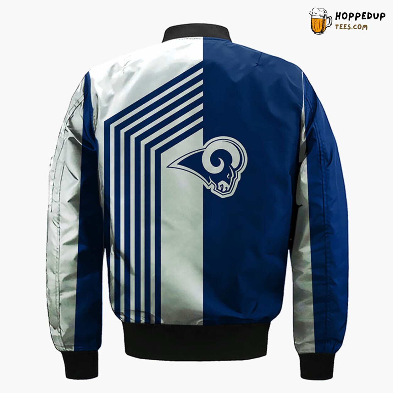 Los Angeles Rams NFL Bomber Jacket Skull Blue Silver Design