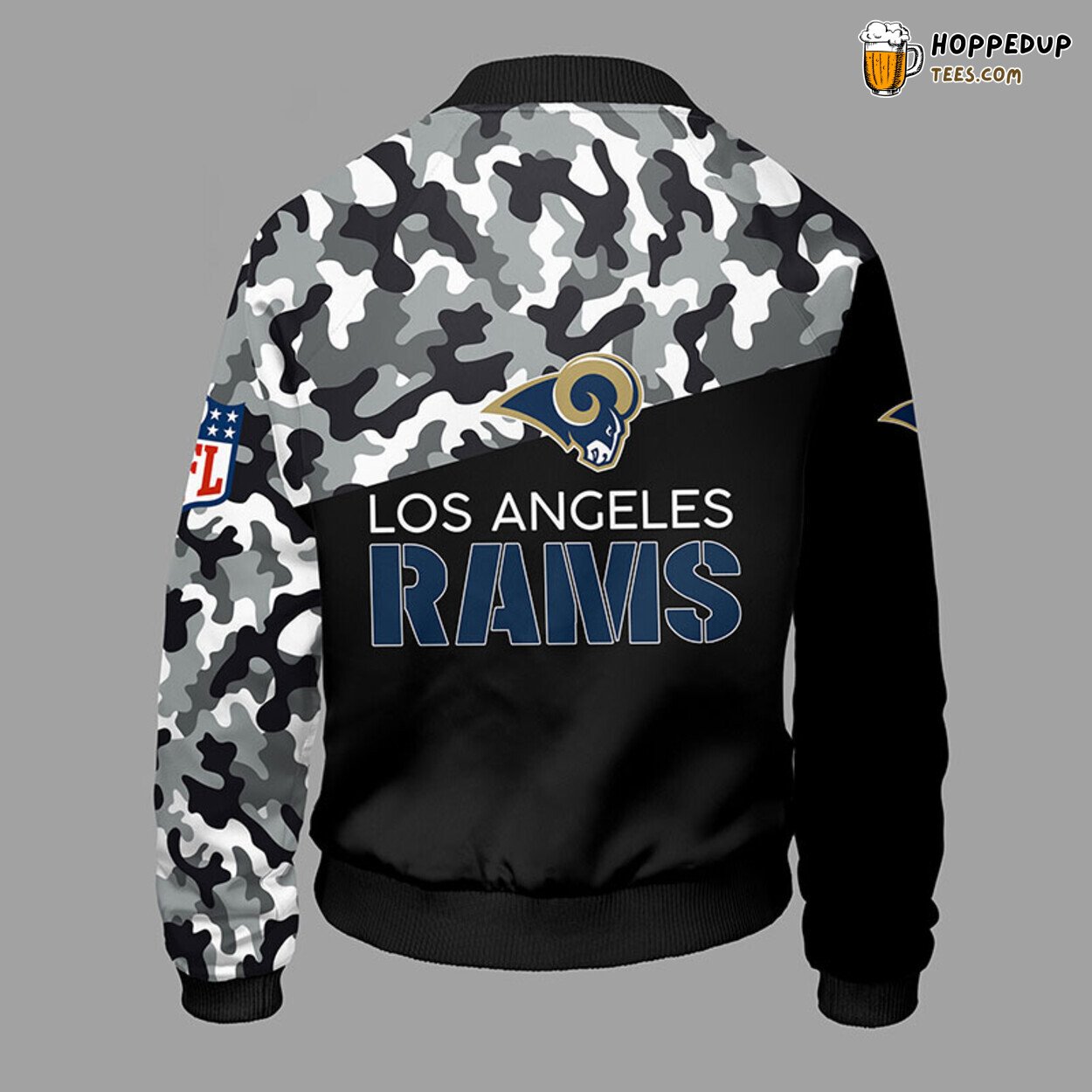 Los Angeles Rams NFL Camouflage Blue Bomber Jacket Distinctive