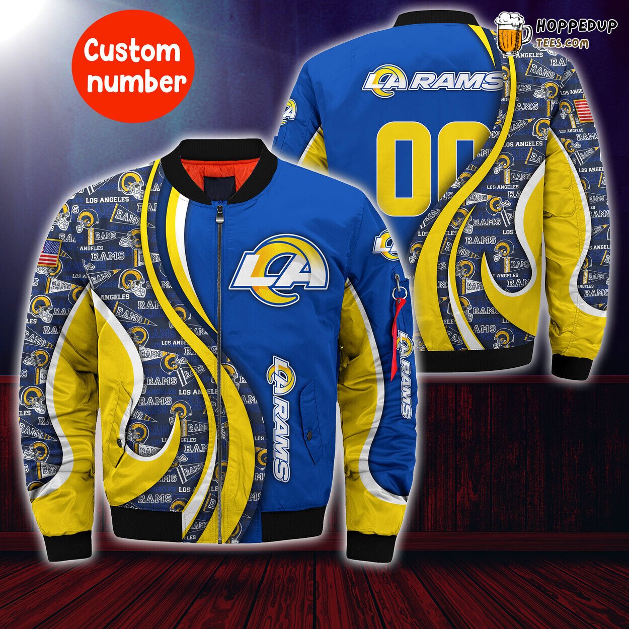 Los Angeles Rams NFL Custom Number Trendy Bomber Jacket Selection