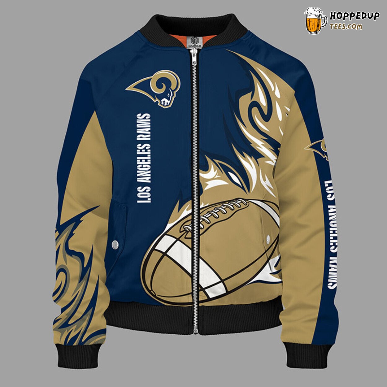 Los Angeles Rams NFL Signature Blue Bomber Jacket Design
