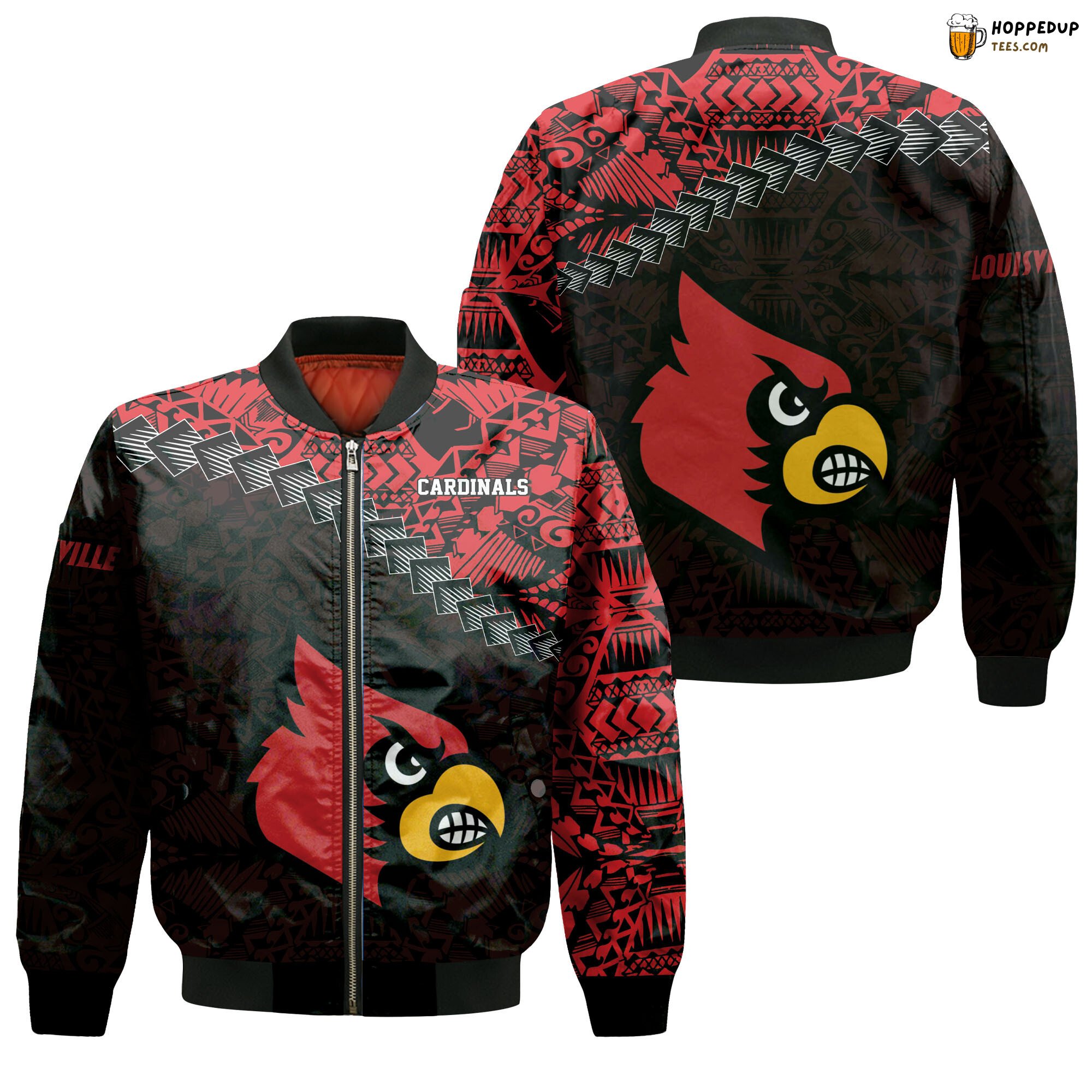 Louisville Cardinals NCAA Bomber Jacket Black Red Stylish Edition