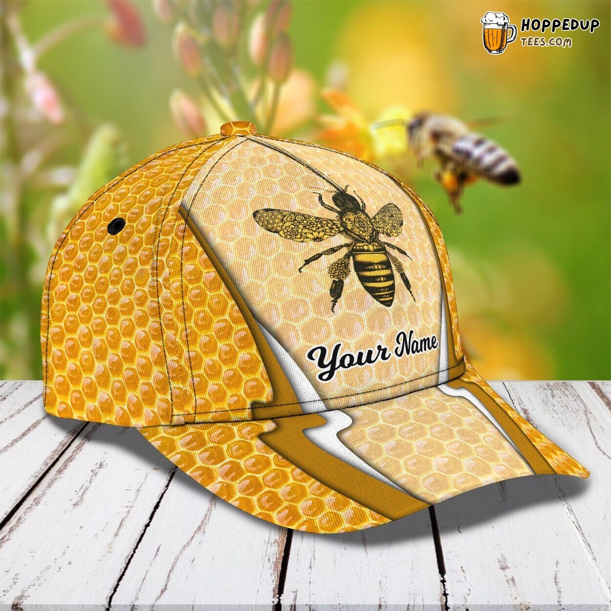 Love Bee Design 3D Classic Cap Personalized Unique Name Edition Trend