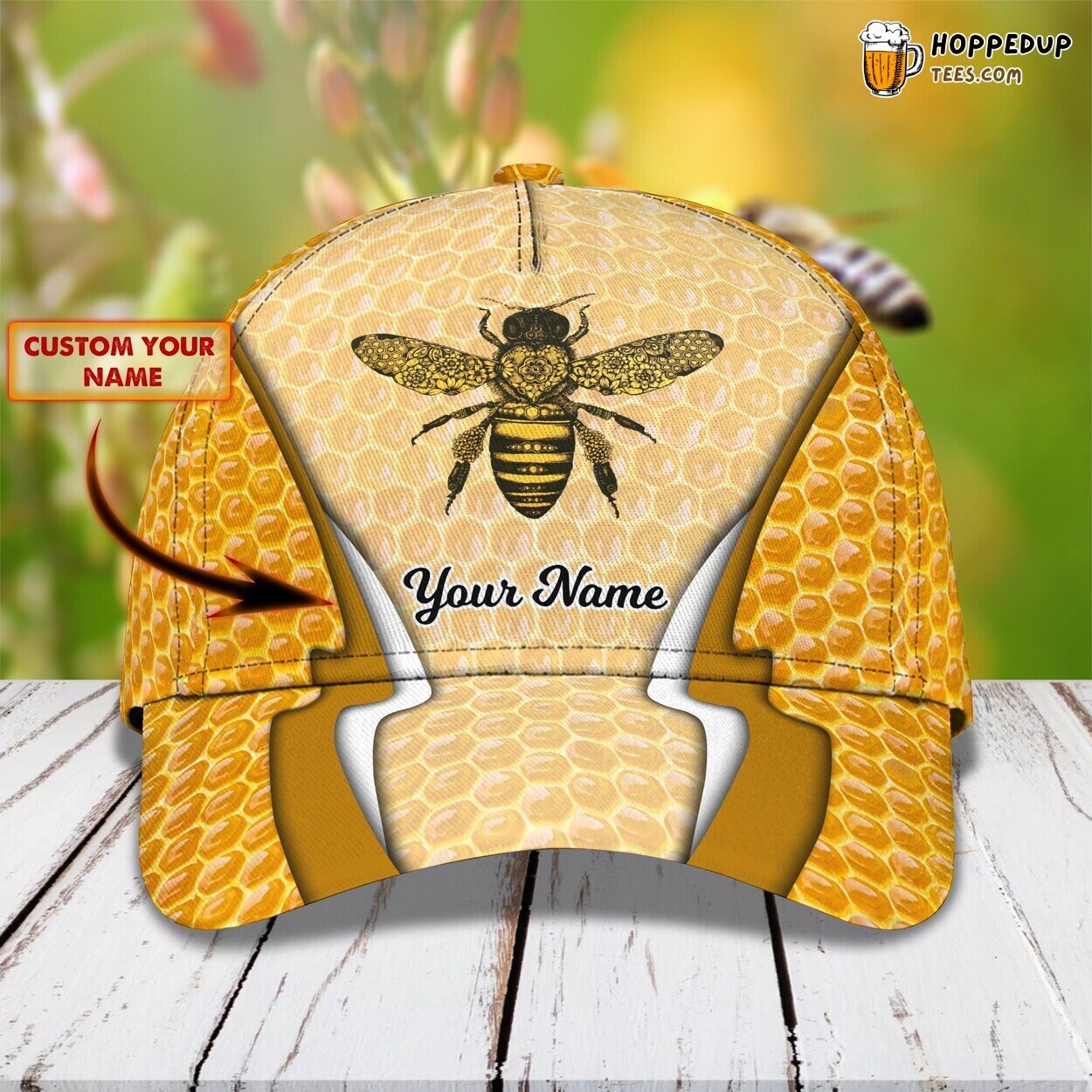 Love Bee Design 3D Classic Cap Personalized Unique Name Edition Trend