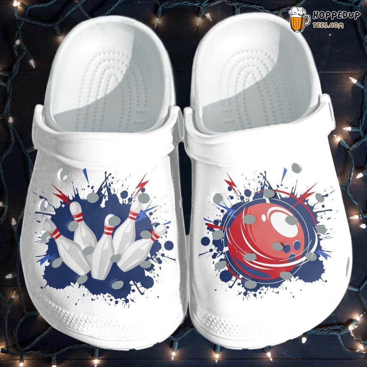 Love Bowling Printed Lover Gift Theme Comfortable Rubber Clog Shoes