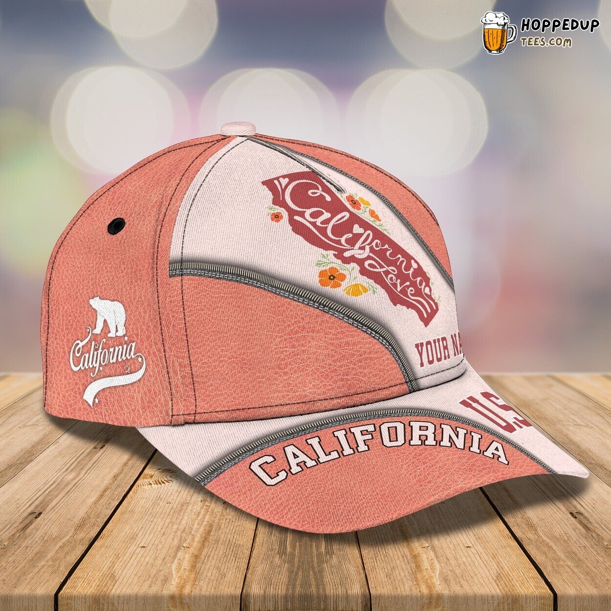Love California 3D Classic Cap Personalized Name Unique Elegant Design