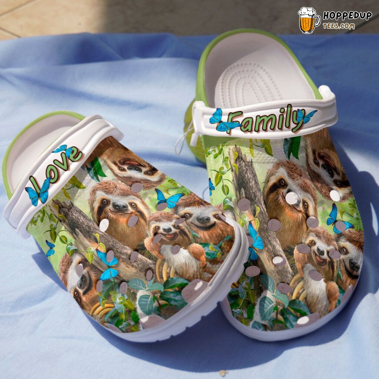 Love Family Sloth With Butterfly Shoes Happy Animal Birthday Gift Unisex