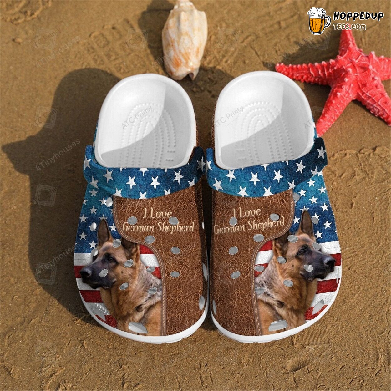 Love German Shepherd 4th July Dogs Themed Comfort Clogs Shoes