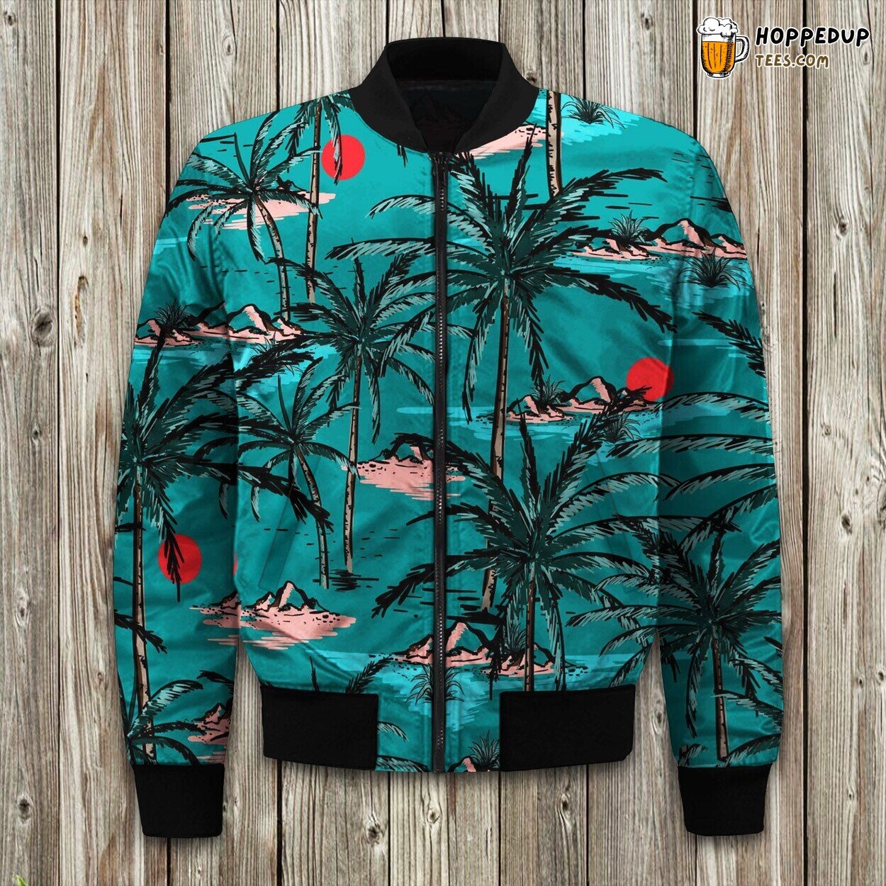 Love Hawaii Tropical Breeze Winter Bomber Jacket Island Elegance