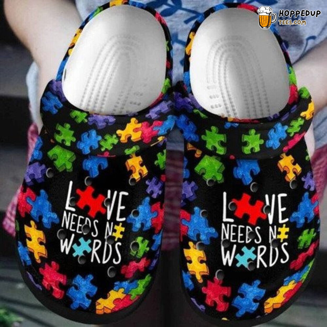 Love Needs No Words Autism Awareness Comfortable Clogs Dh Theme Shoes
