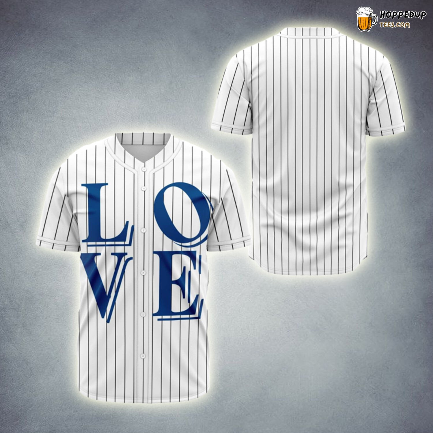 Love Pinstripes Fashion 3D Printed Baseball Jersey Shirt Pattern