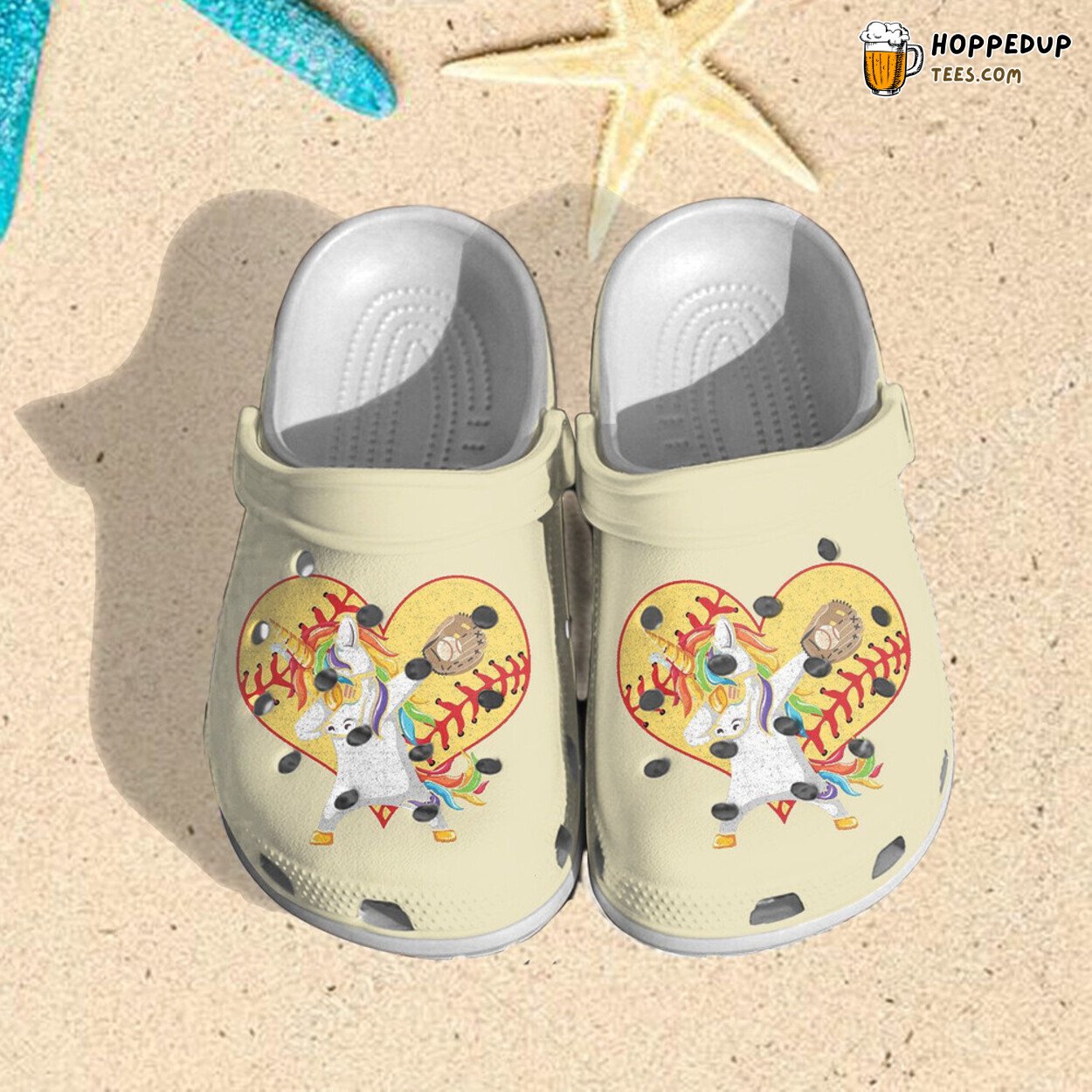 Love Unicorn Softball Rubber Comfortable Stylish Unique Design Clogs