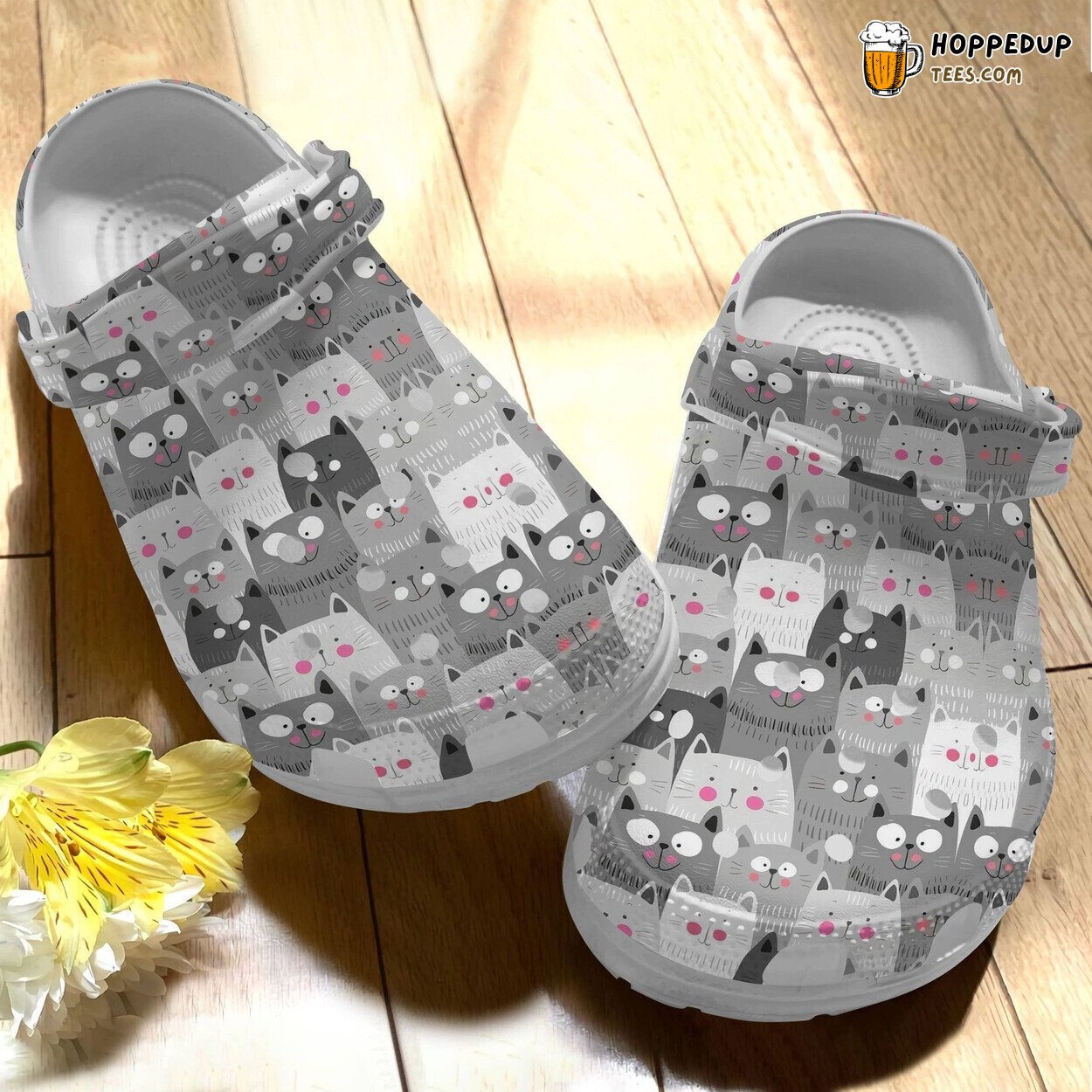 Lovely Cats Grey Theme Shoes Cute Animal Gift Thanksgiving Unique Design