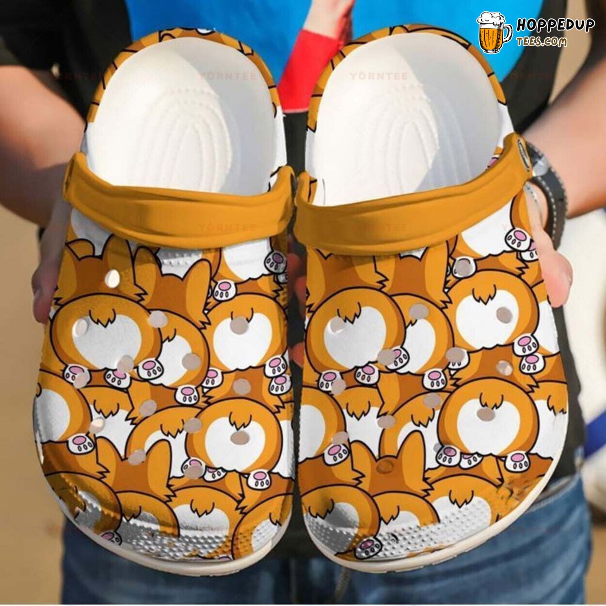 Lovely Corgi Butts Dog Lovers Themed Rubber Clog Shoes Comfy Footwear Gift