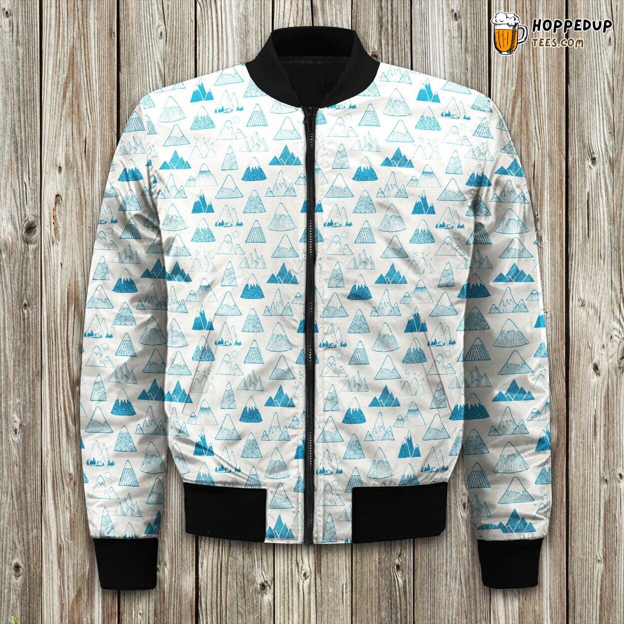Lovely Doodle Mountain High To Clouds Bomber Jacket