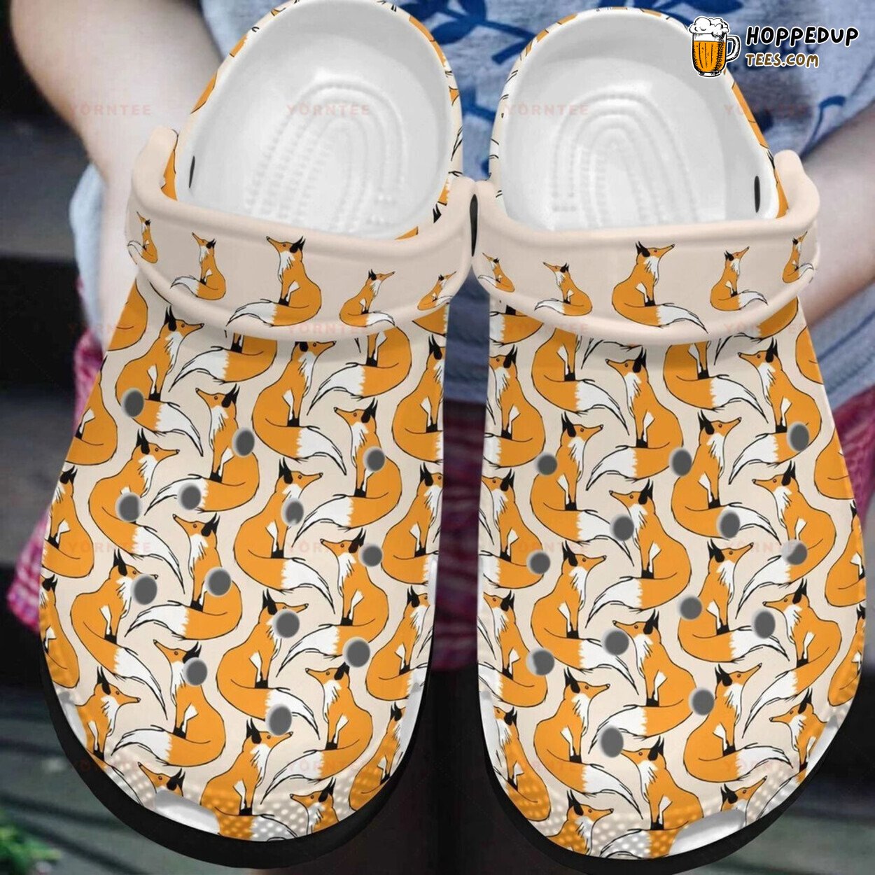 Lovely Fox Themed Rubber Clog Shoes Comfy Footwear for Animal Lovers