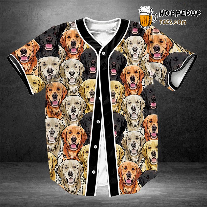 Lovely Golden Retriever Baseball Tee Jersey Shirts 3D