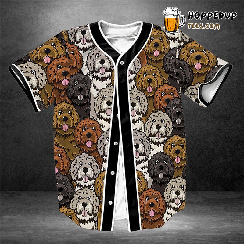 Lovely Goldendoodle Dog 3D Printed Baseball Jersey Canine Cute
