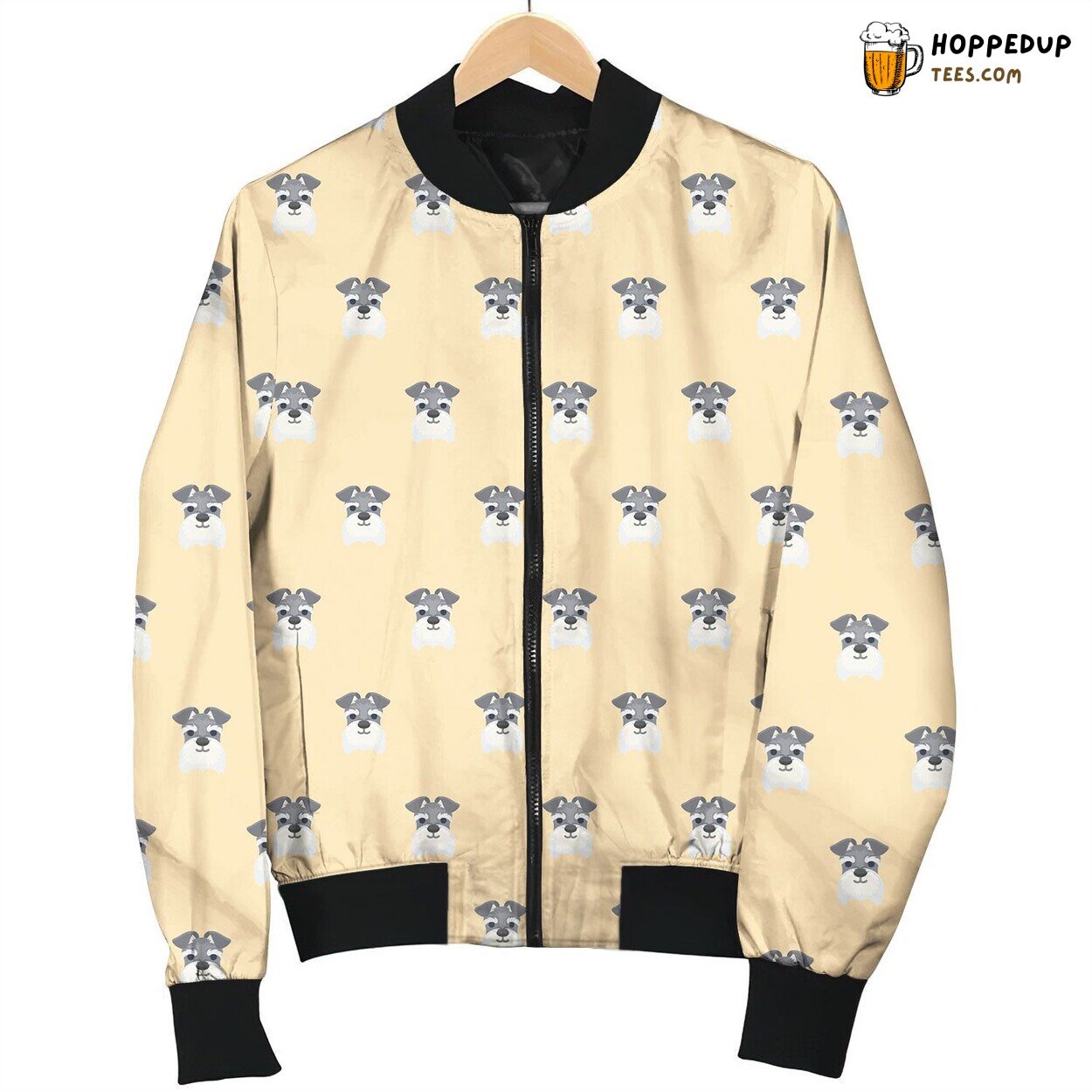 Lovely Miniature Schnauzer Face Bomber Jacket
