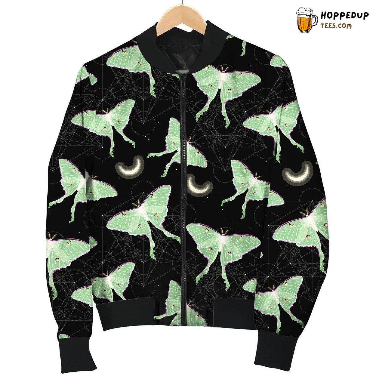 Lovely Moth Theme Winter Bomber Jacket Elite Designer Collection