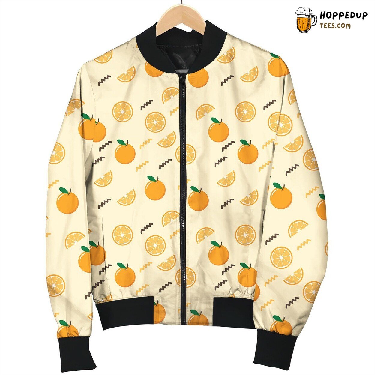 Lovely Orange And Small Slice Bomber Jacket