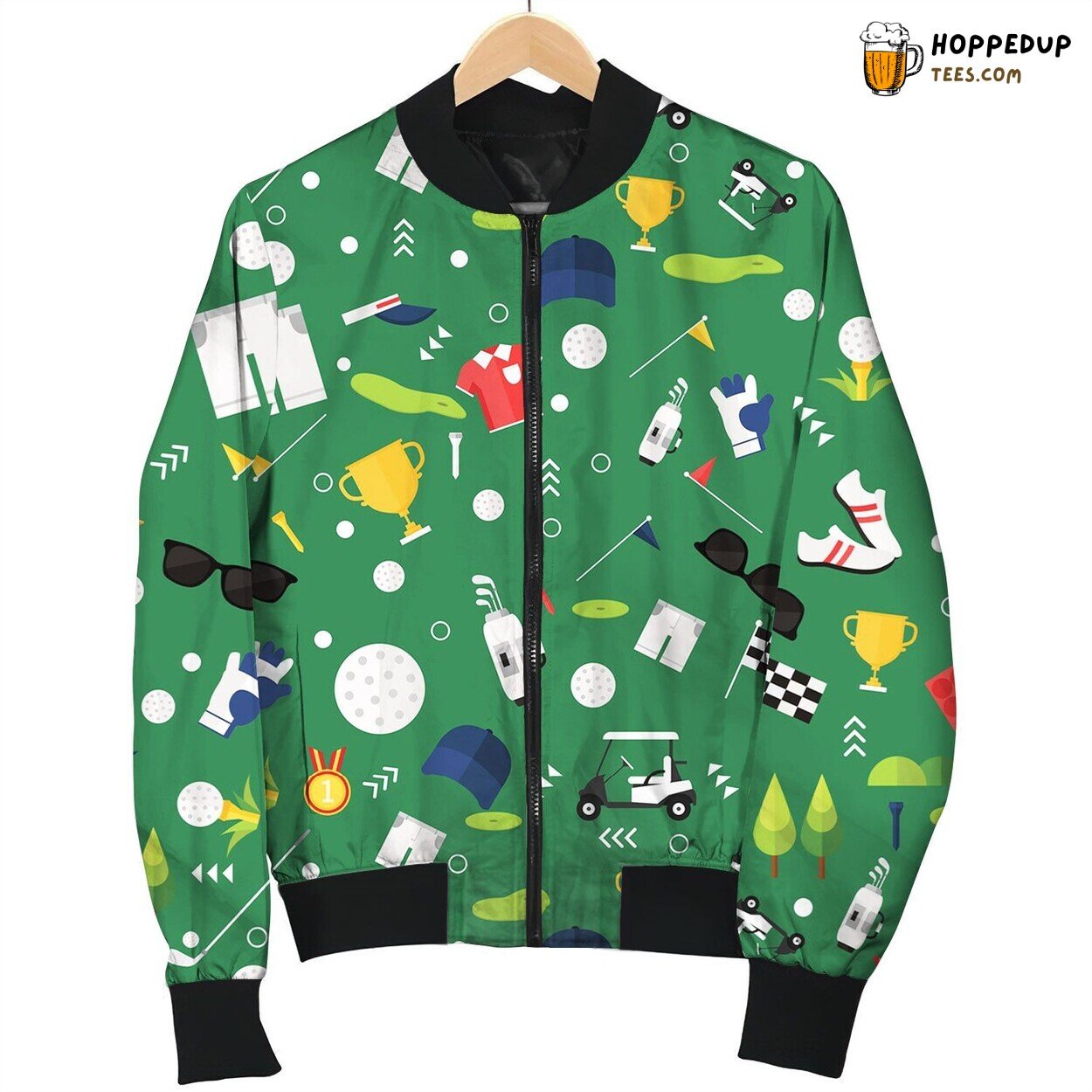 Lovely Painting Playing Golf Items Bomber Jacket