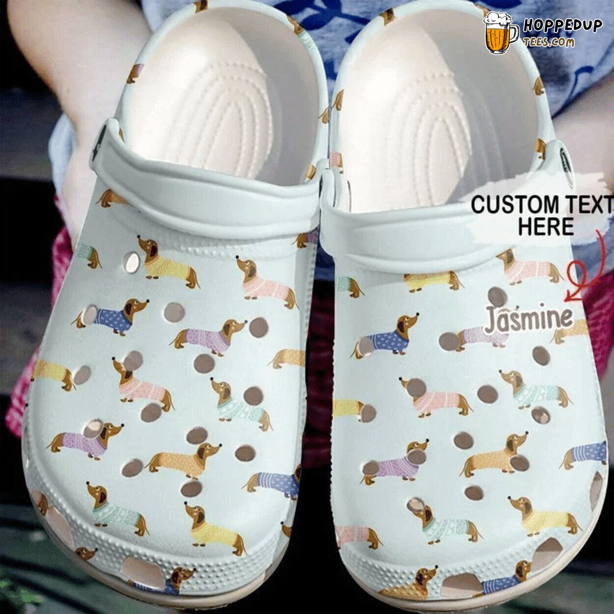 Lovely Pattern Dachshund Personalized Classic Comfort Clogs Shoes