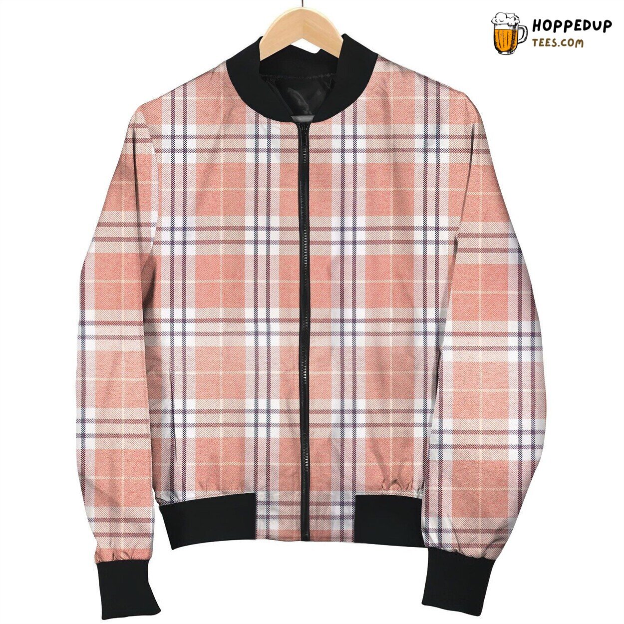 Lovely Plaid Edition Bomber Jacket Winter Warmth Trendy Design
