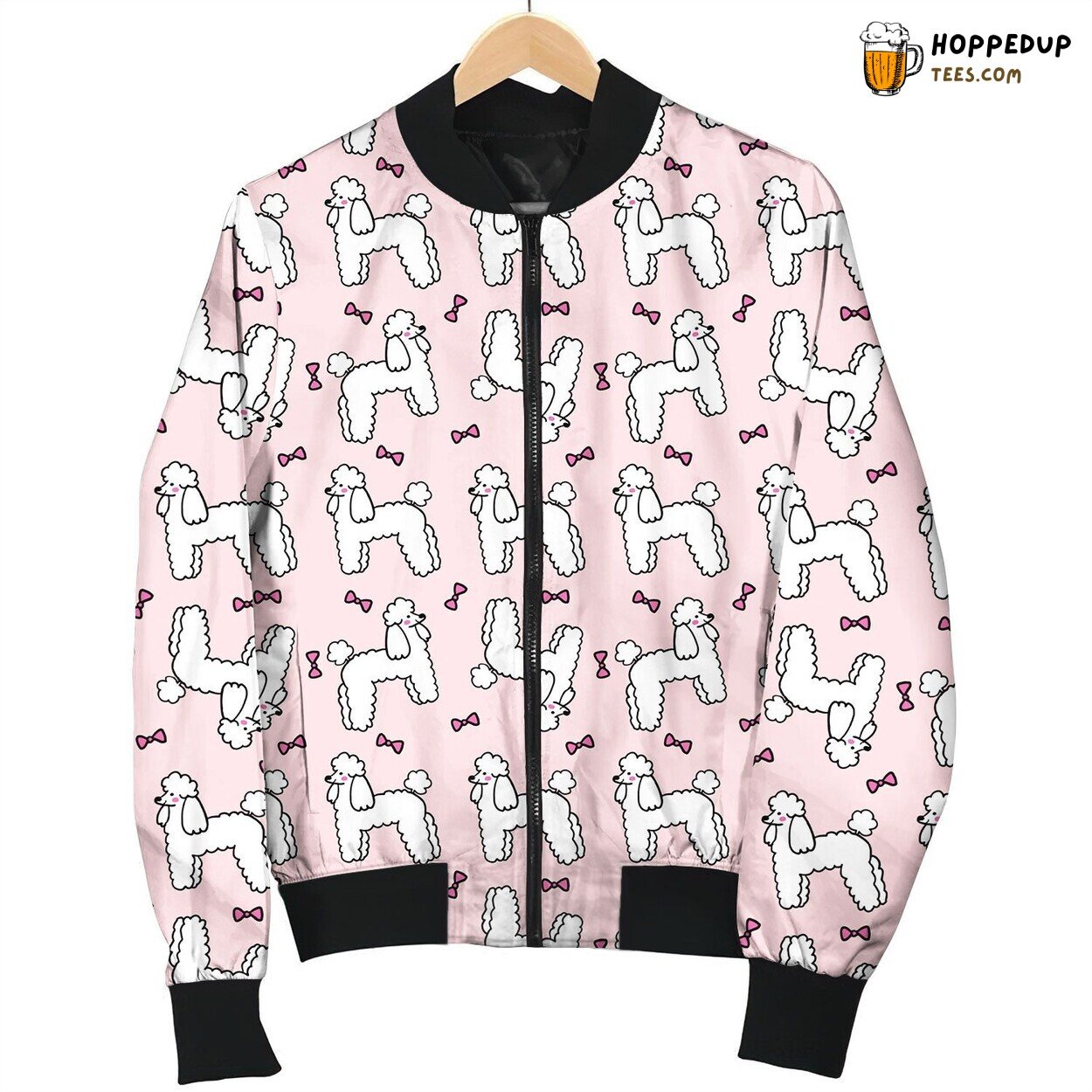 Lovely Poodle Design Winter Bomber Jacket Superior Tailored Comfort