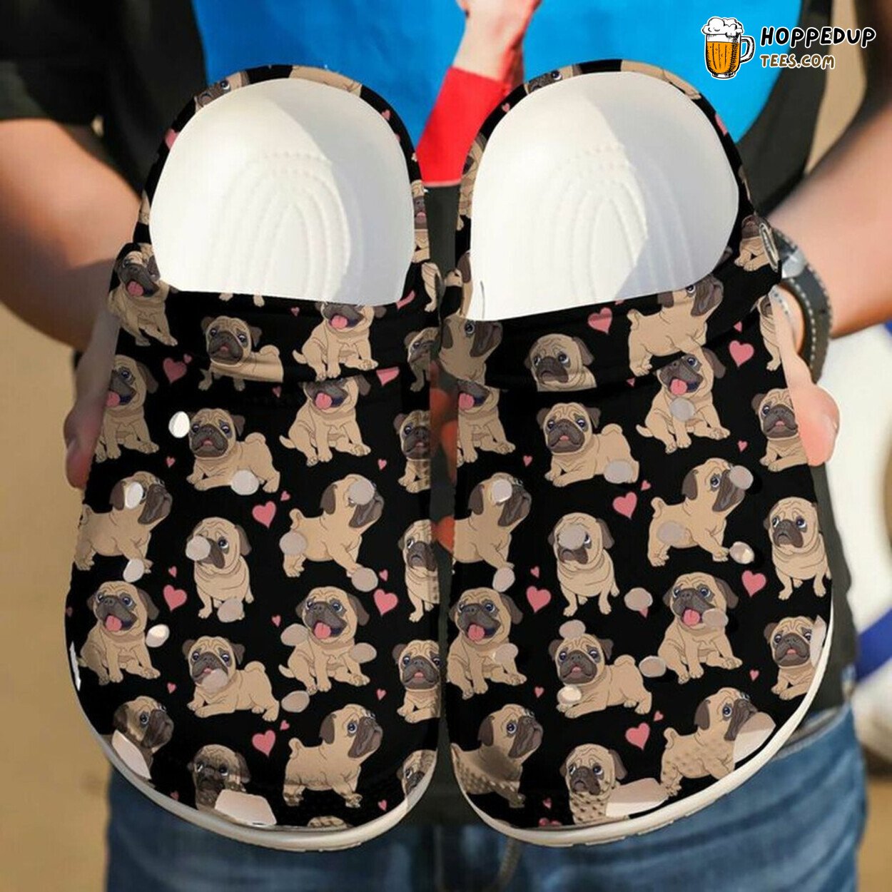 Lovely Pug Colorful 203 Lover Gift Rubber Comfortable Unique Clogs