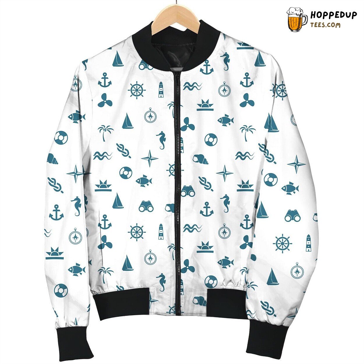 Lovely Simple Drawing Texture Marine Bomber Jacket