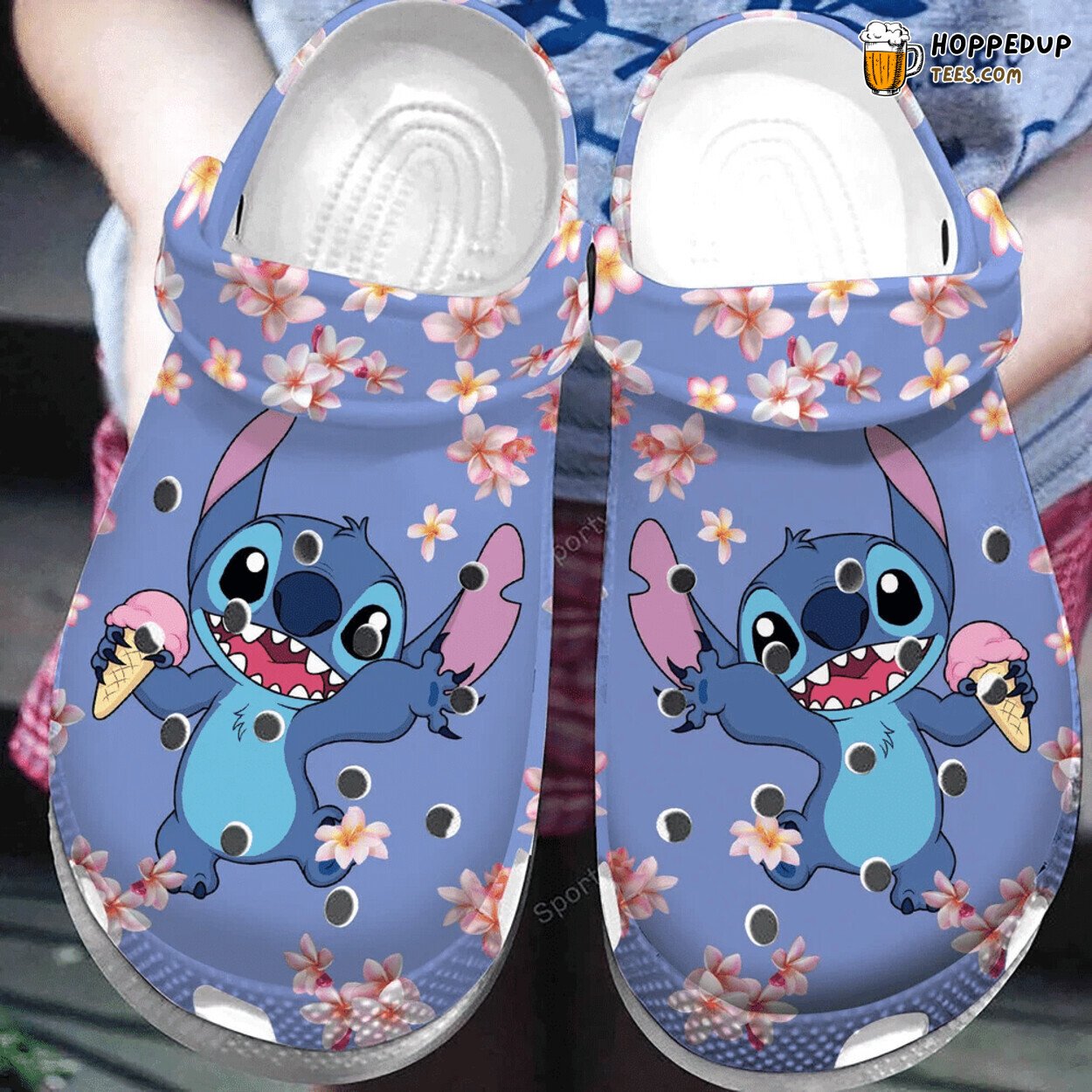 Lovely Stitch Flower Cute Kids Purple Comfortable Clogs Shoes