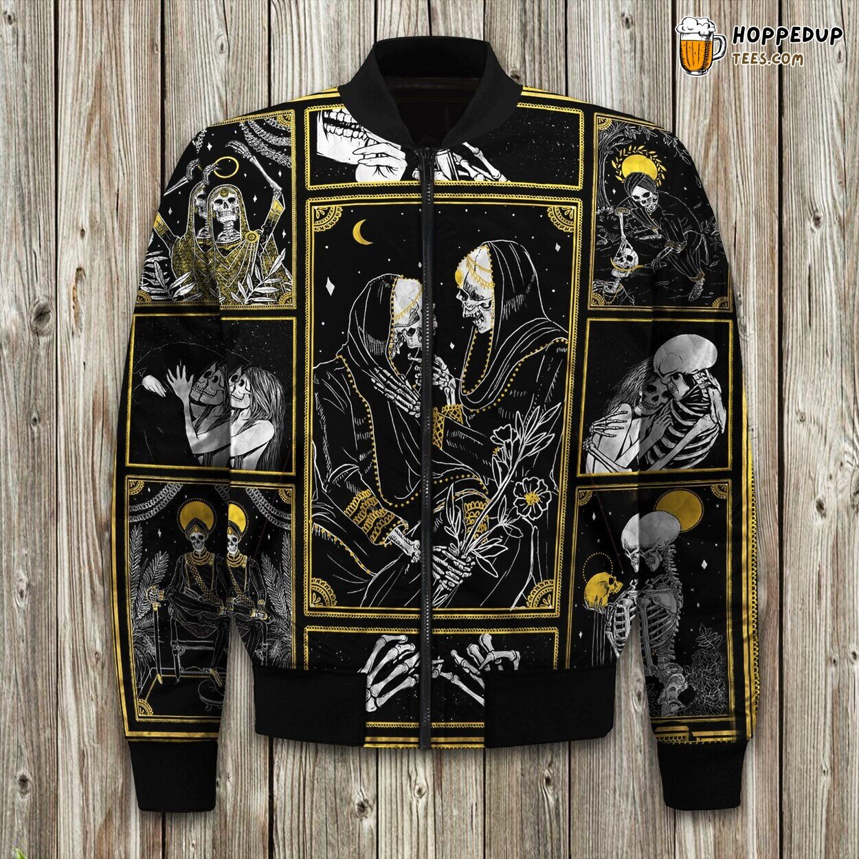 Lovers Skull Tarot Winter Jacket Bomber Unique Collection Design Look