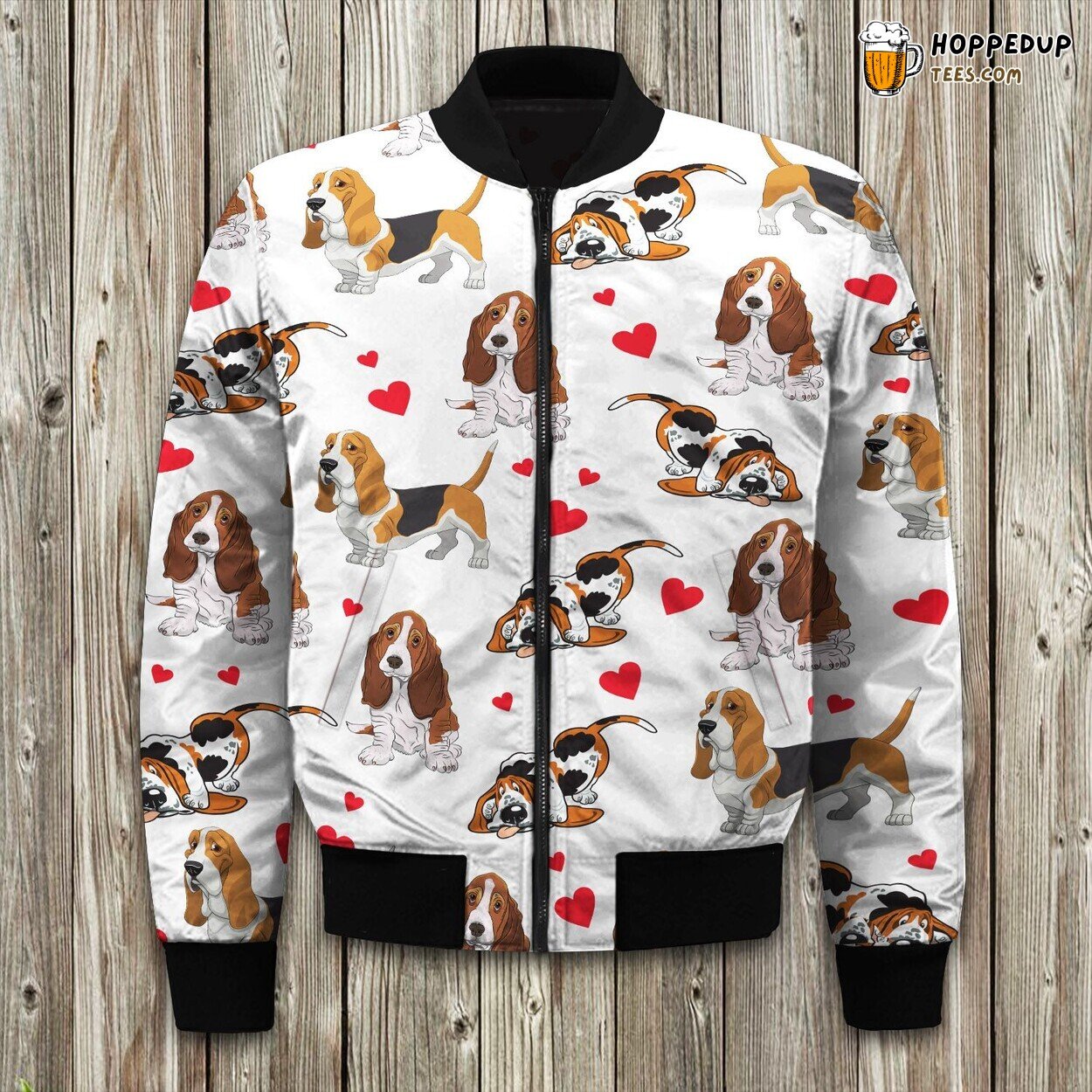 Loyal Basset Hound Winter Bomber Jacket Canine Lover’s Fashion