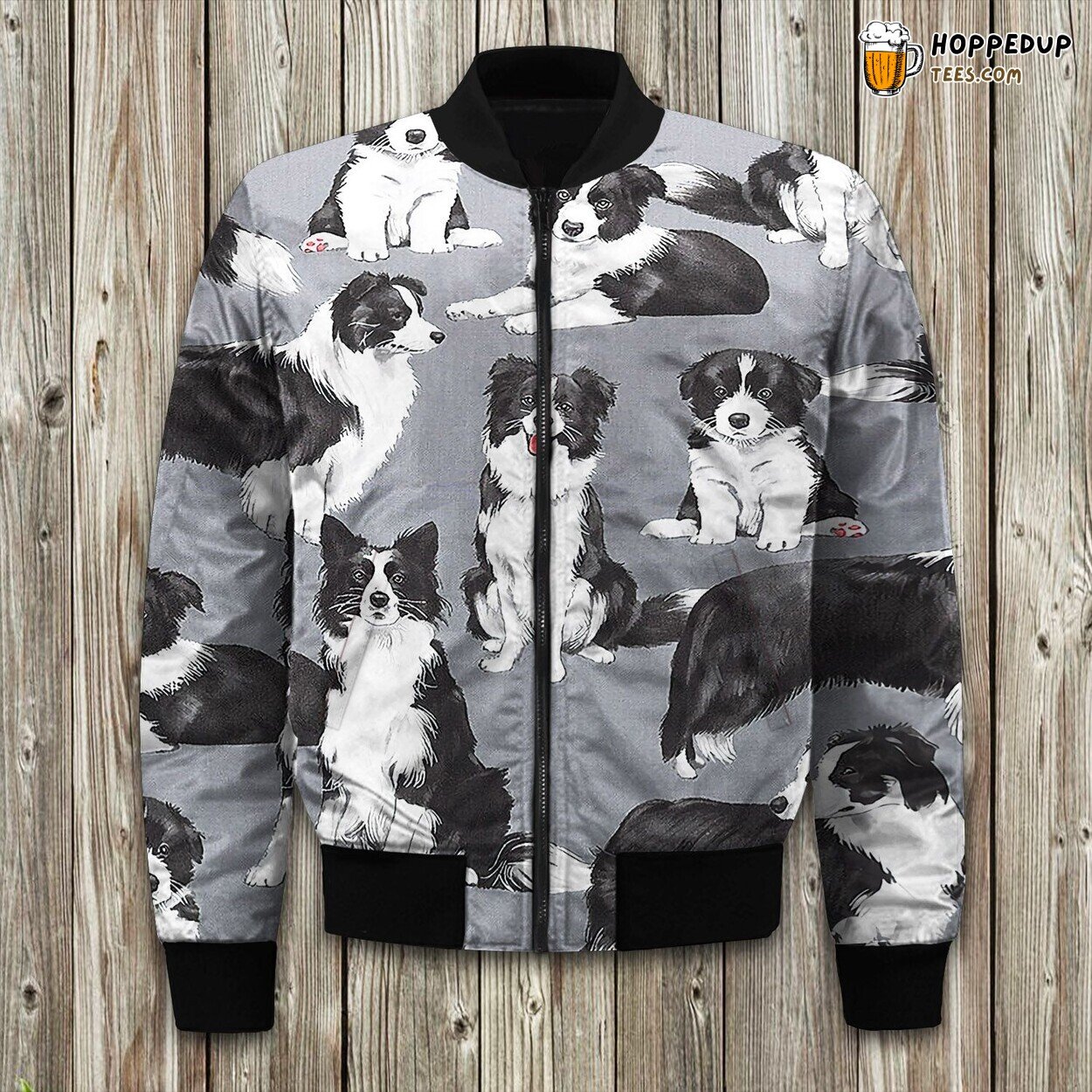 Loyal Border Collie Essence Winter Bomber Jacket Tailored Unique Elegance Design