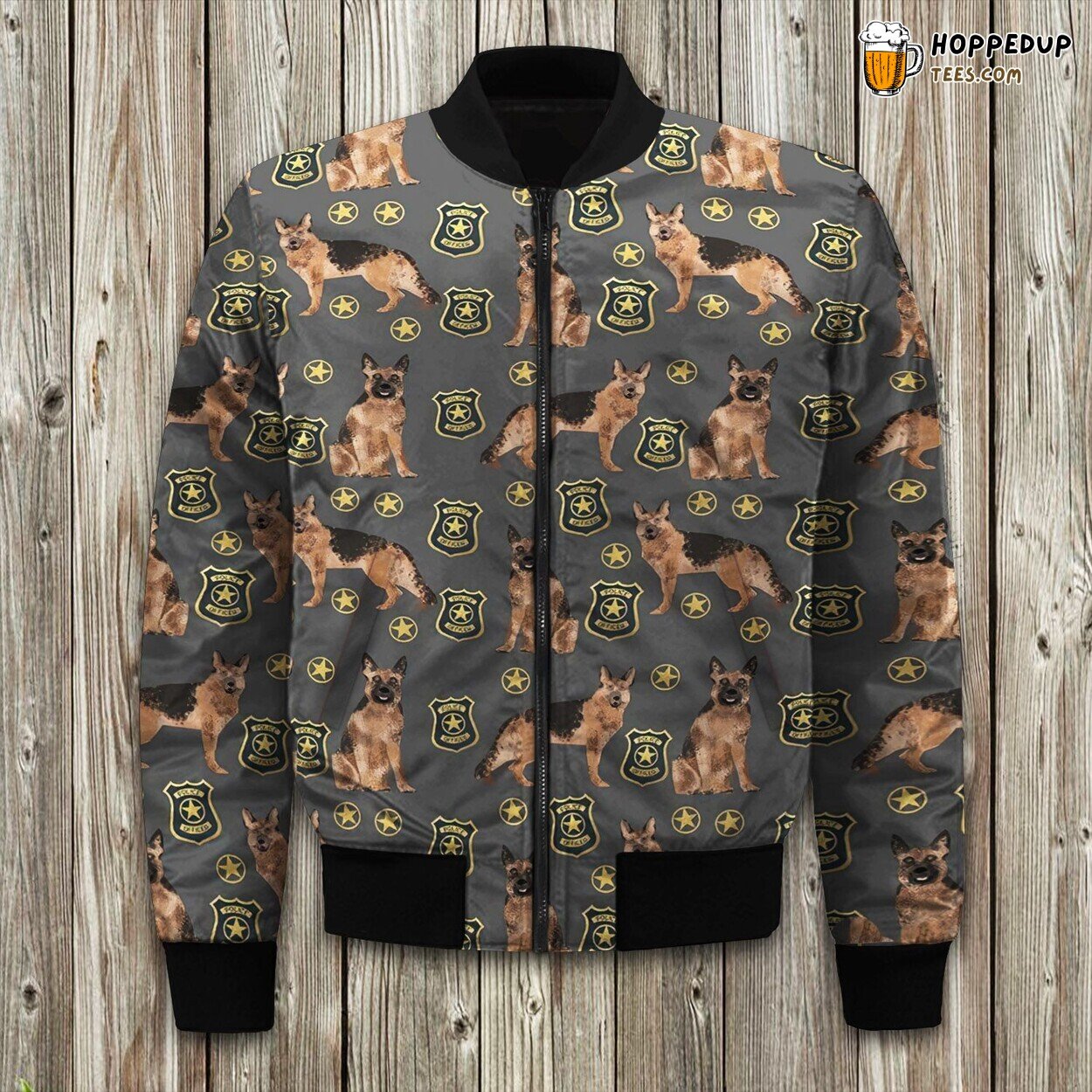 Loyal German Shepherd Profile Bomber Jackets Winter Guardian Grace
