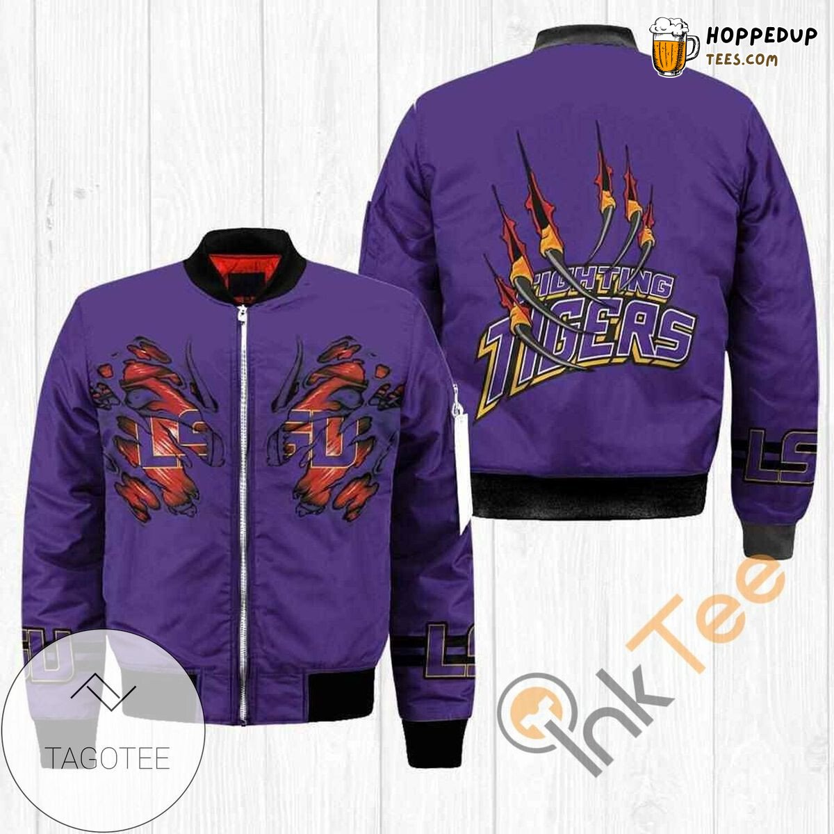 LSU Tigers NCAA Fierce Claws Imagery Bomber Jacket Authentic