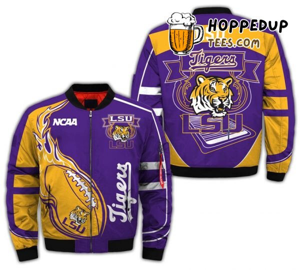 LSU Tigers NCAA Fiery Ball Graphic Fan Bomber Jacket Edition