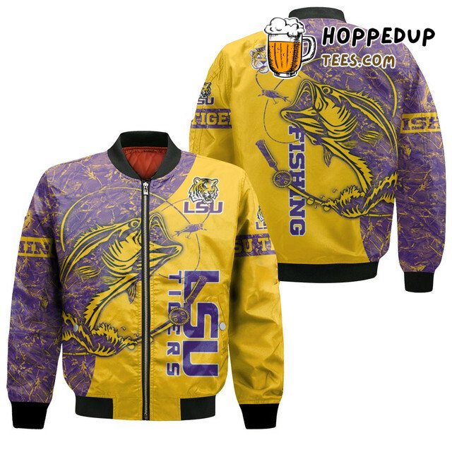 LSU Tigers NCAA Fishing Enthusiast Fan Bomber Jacket Edition
