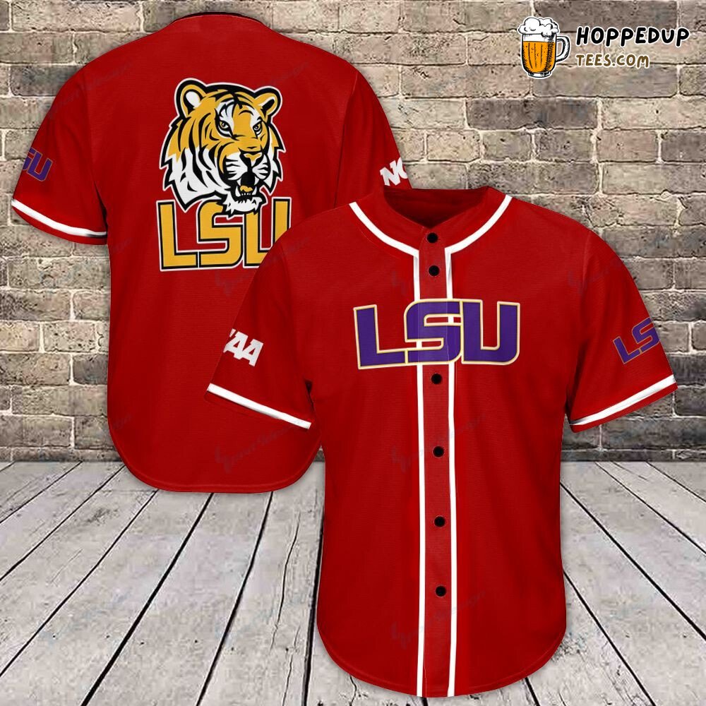 LSU Tigers NCAA Red Unisex Baseball Jersey Collegiate Spirit Tee