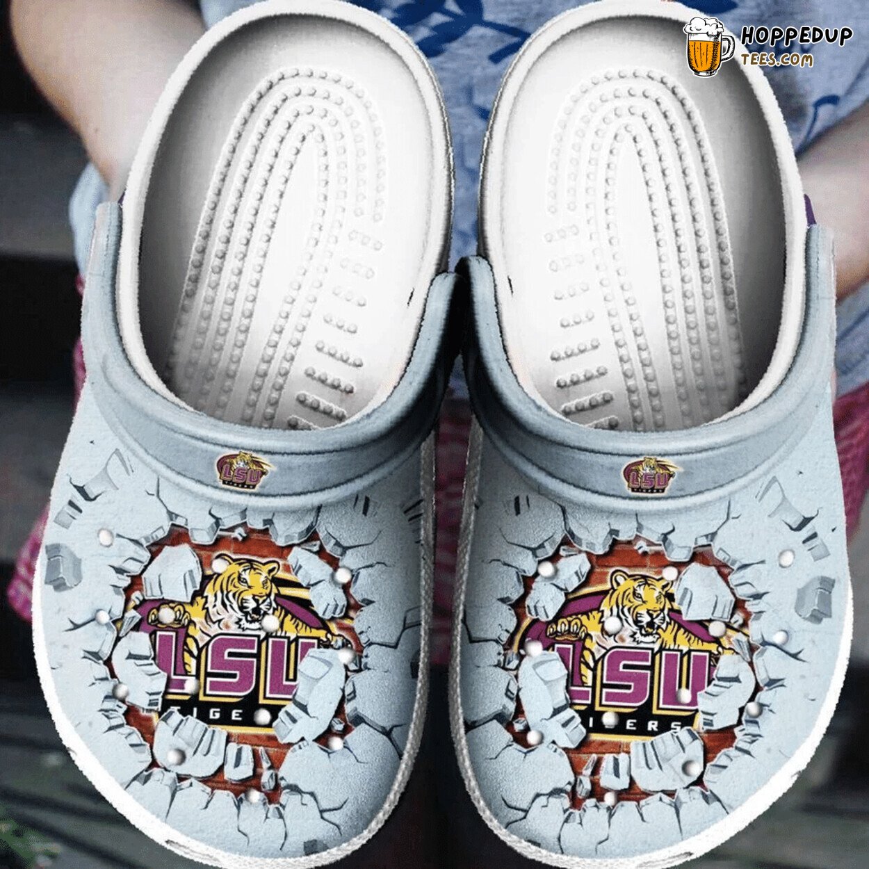 Lsu Tigers Themed Sporty Comfortable Unique Clog Shoes Design