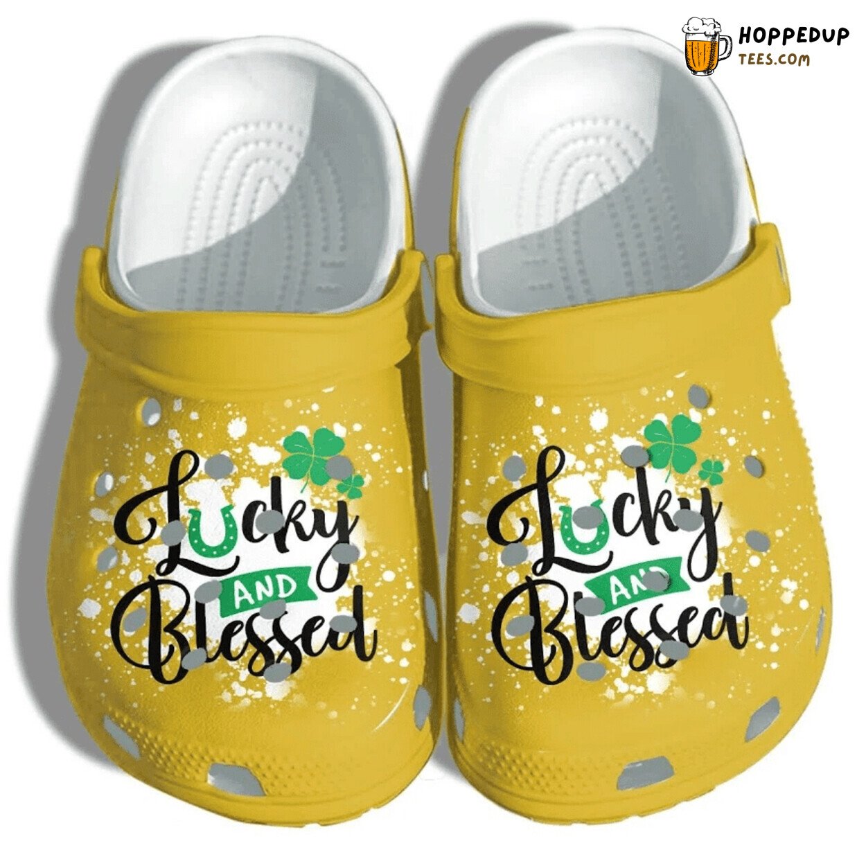 Lucky Charm And Blessed Theme Rubber Clog Shoes Comfy Footwear Design