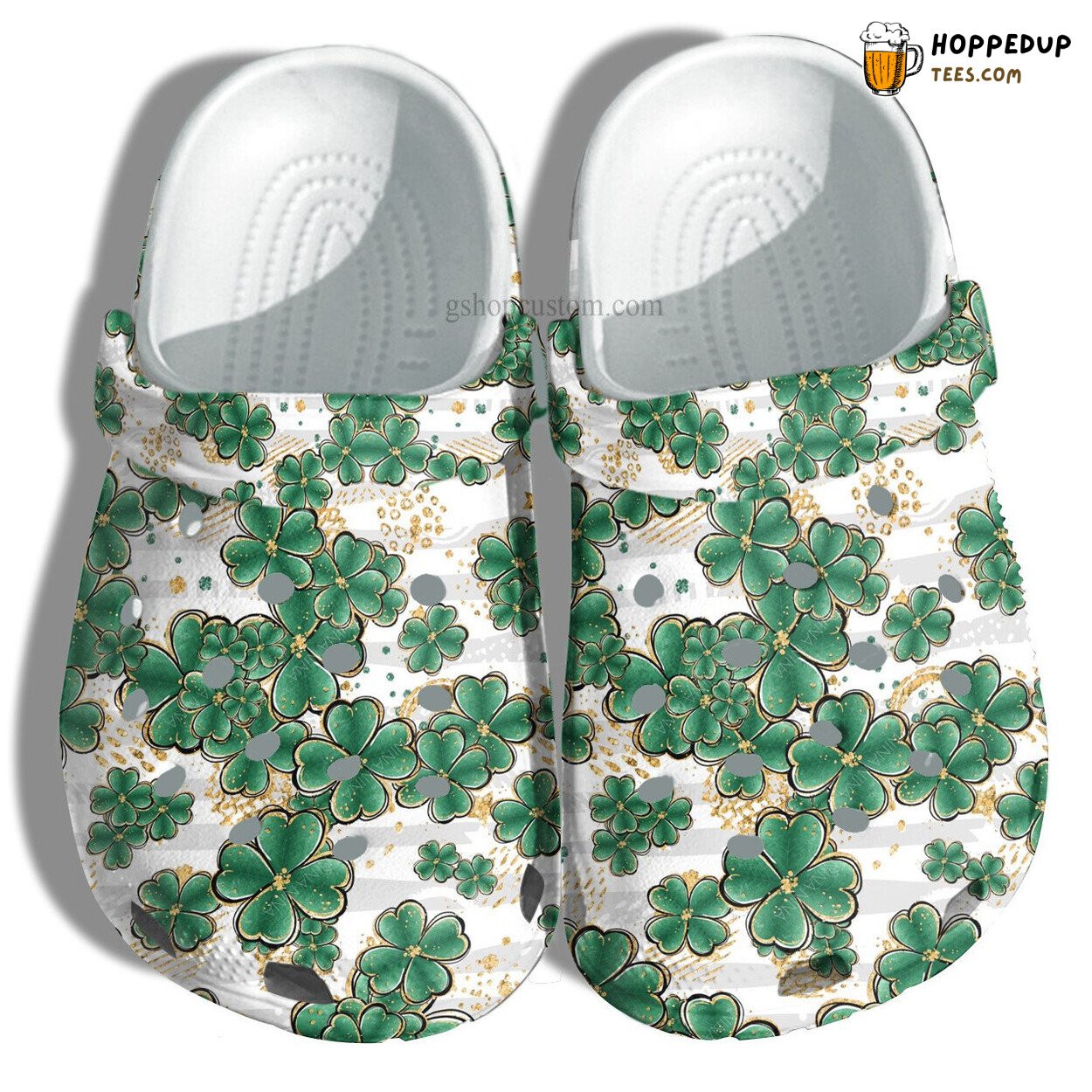 Lucky Charm Gem Clover Leaf Croc Clogs Men Women Gift