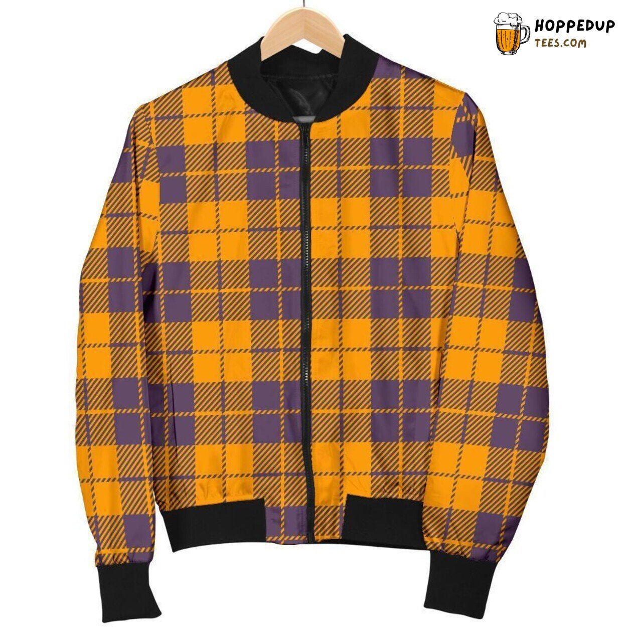 Lumberjack in Striking Yellow Men’s Bomber Jacket Unique Pattern Design Art
