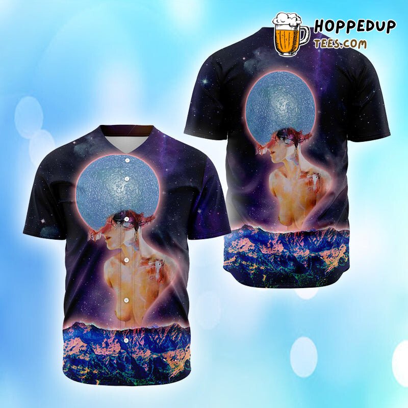 Lunar Queen Rising Celestial 3D Print Baseball Jersey Moon Goddess