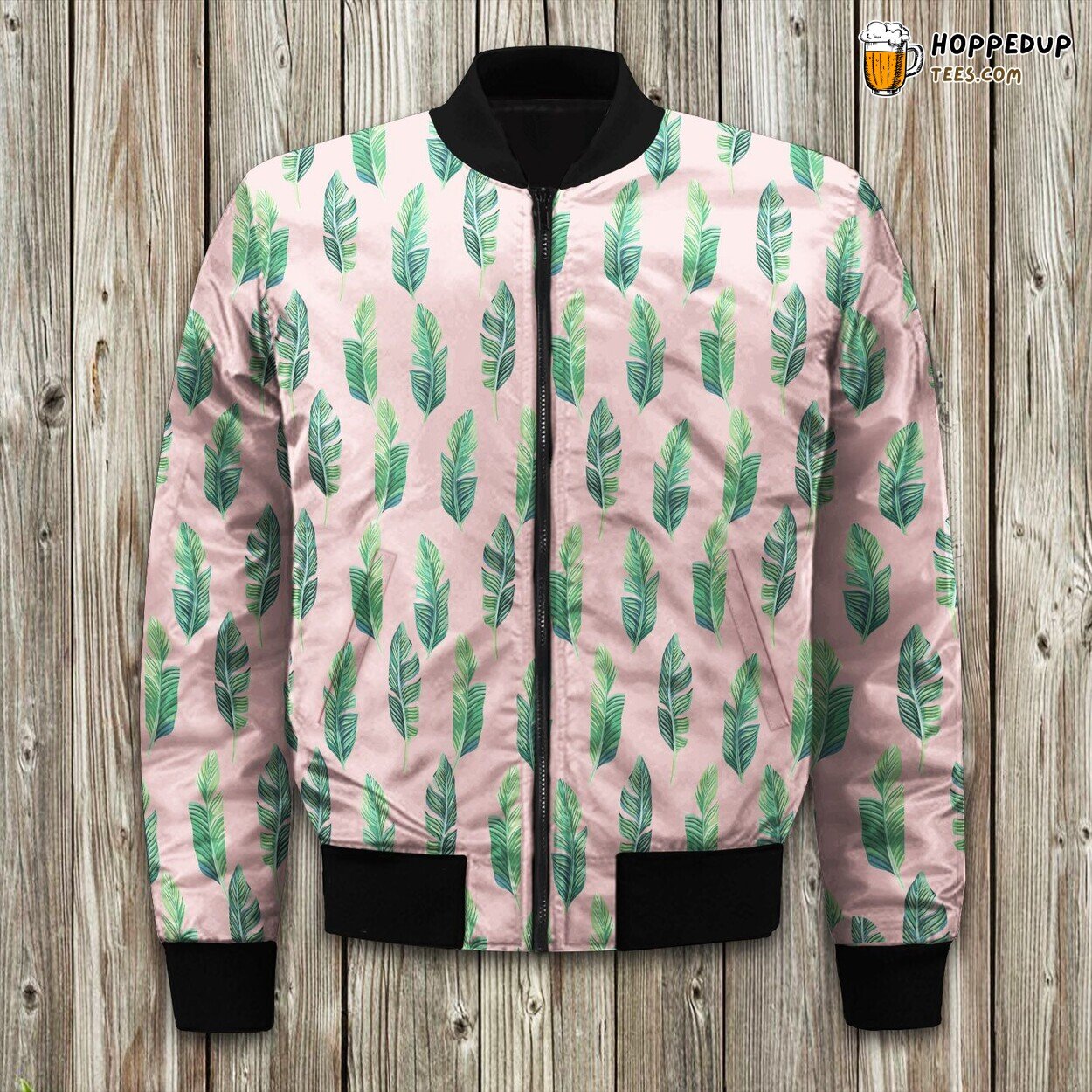 Lush Tropical Leaves Elegance Winter Bomber Jacket Island Spirit