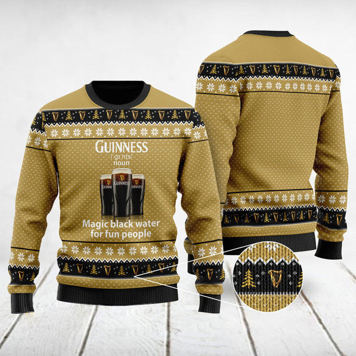 Magic Black Water Guinness Christmas Sweater HU