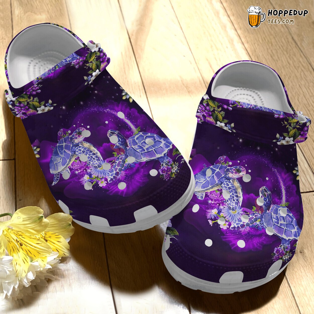 Magical Ocean Purple Turtle Beach Summer Unique Clog Shoes