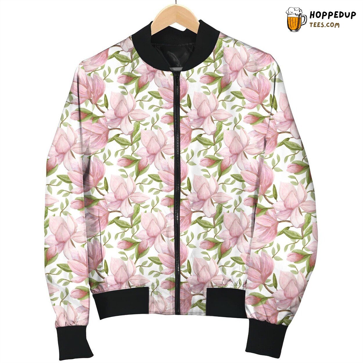 Magnolia’s Floral Elegance Winter Bomber Jacket Quality Design Lux